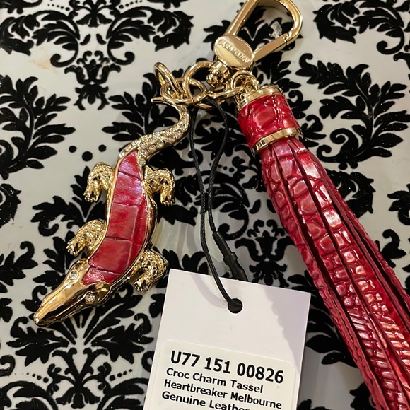 BRAHMIN Heartbreaker Croc Charm Tassel NWT - Picture 5 of 7